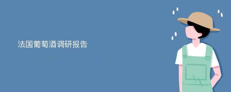 法国葡萄酒调研报告