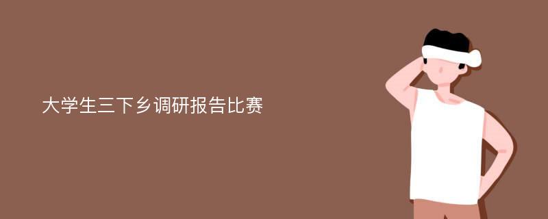 大学生三下乡调研报告比赛