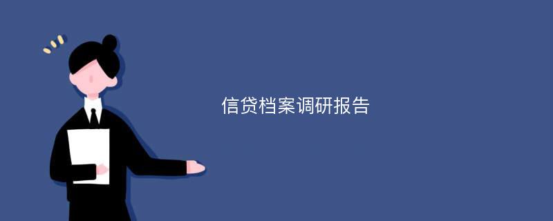 信贷档案调研报告