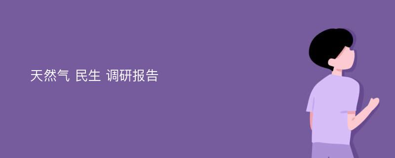 天然气 民生 调研报告