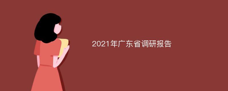 2021年广东省调研报告