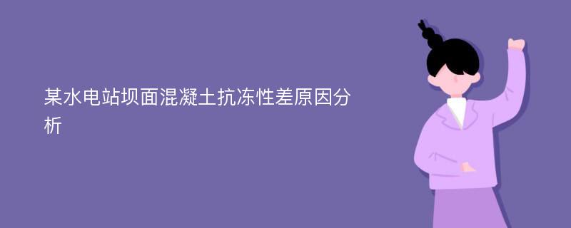 某水电站坝面混凝土抗冻性差原因分析