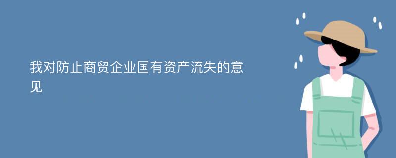 我对防止商贸企业国有资产流失的意见