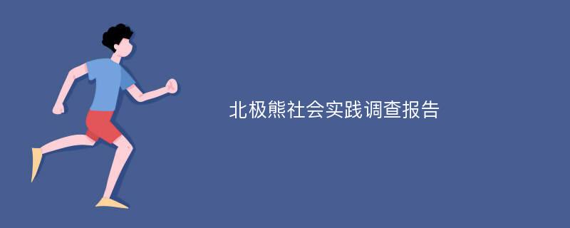 北极熊社会实践调查报告