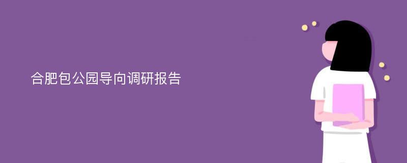 合肥包公园导向调研报告