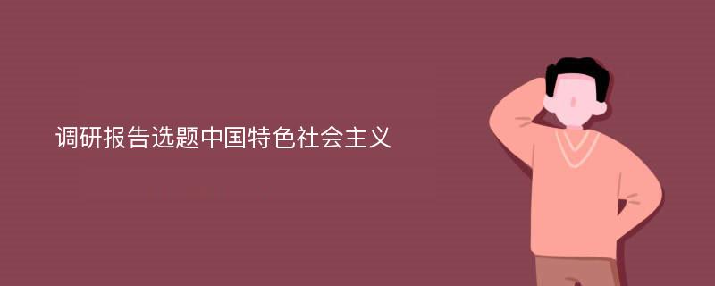 调研报告选题中国特色社会主义